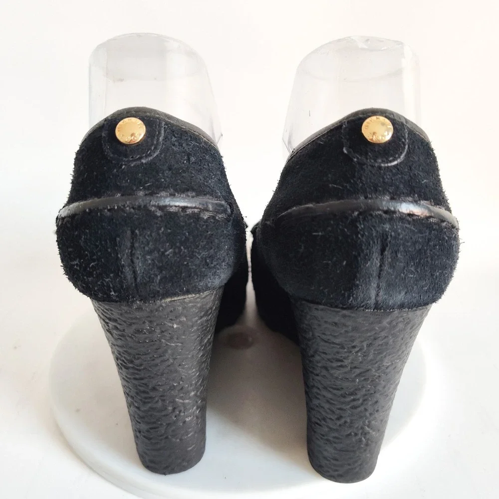 Michael Kors Heels 8.5 Penny Loafers Pumps Wedge Rory Suede Lug‎ Sole Platform